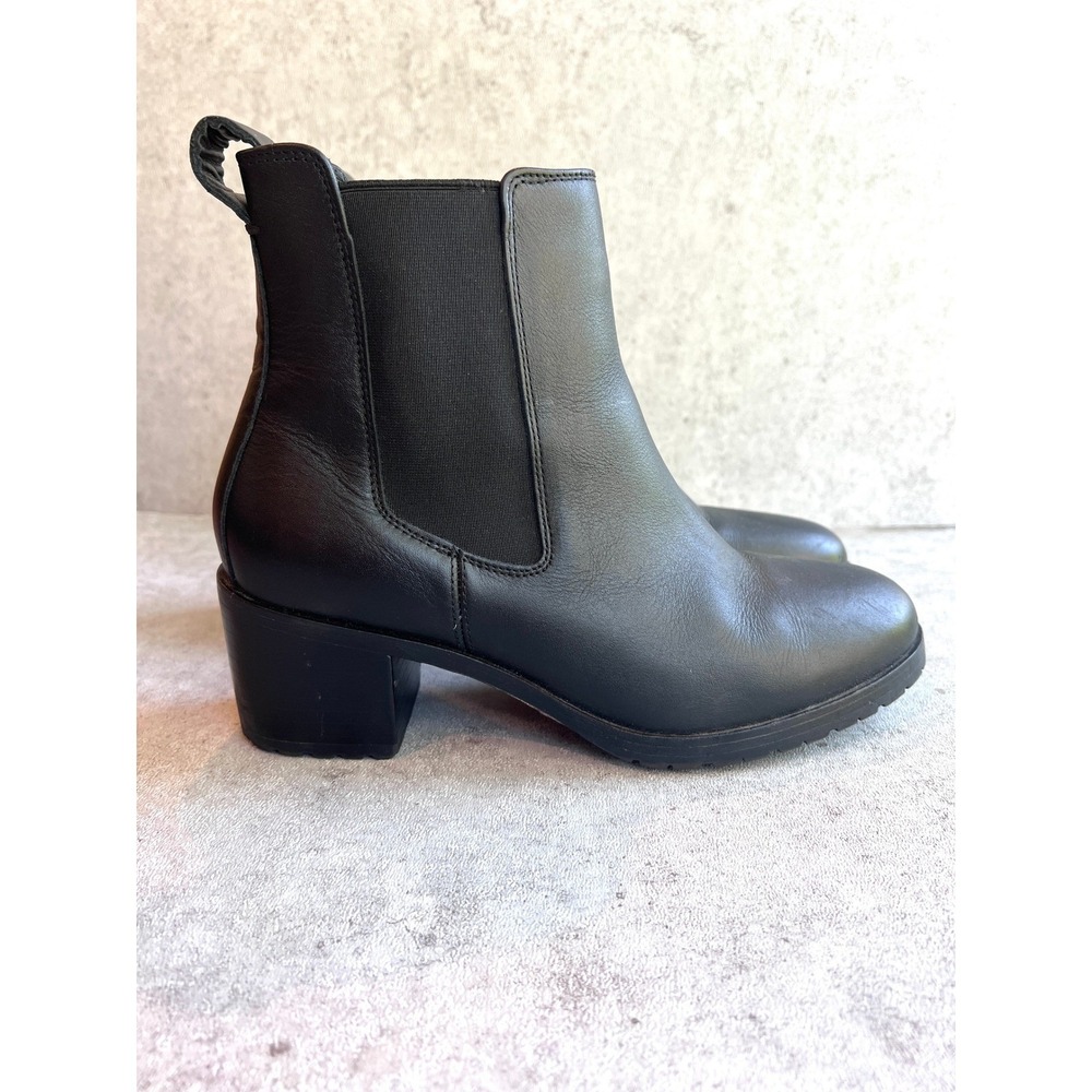 Nisolo Ana Go-To Heeled Black Chelsea Boot Womens 8.5 Leather Lug Sole Ethical - Picture 2 of 7